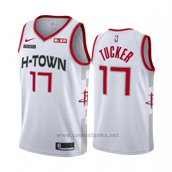 Camiseta Houston Rockets P.j. Tucker #17 Ciudad Edition Blanco